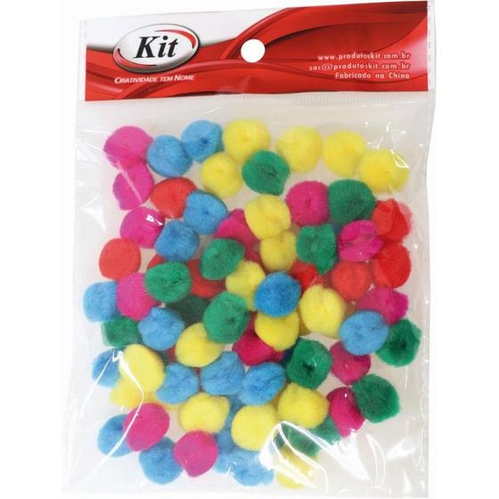 Imagem de Aviamento Pompom Multicolor  15MM com 80 Unidades