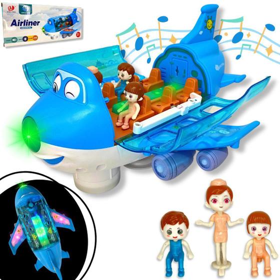 Imagem de Avião De Brinquedo Musical Gira 360 Bate E Volta - ul