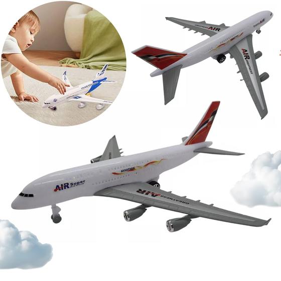 Imagem de Avião De Brinquedo Para Crianças Com Fricção Airbus A380