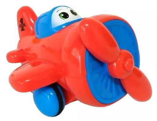 Imagem de Aviao Divertido Baby Movido a Fricçao Helice que Gira - 01 Peça - Brinquedo Infantil Avião com Hélice Giratoria - PANAMI