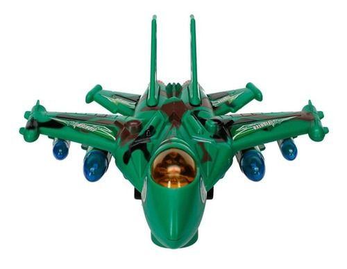 Imagem de Avião jato caça de combate a pilha bate e volta com luz e som missão de elite etitoys
