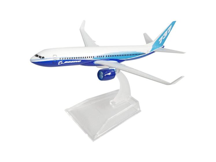 Imagem de Avião Miniatura Boeing 737 de Metal Escala 1:400 Colecionável Com Base em Acrílico Decoração