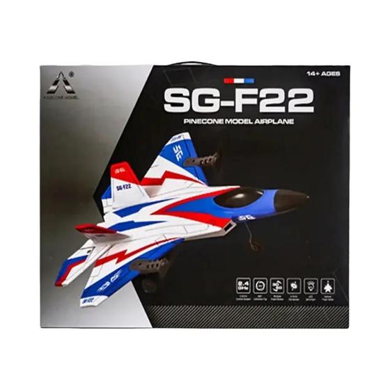 Imagem de Avião RC 4K SG-F22 3D - Planador de Combate Elétrico com Controle Remoto