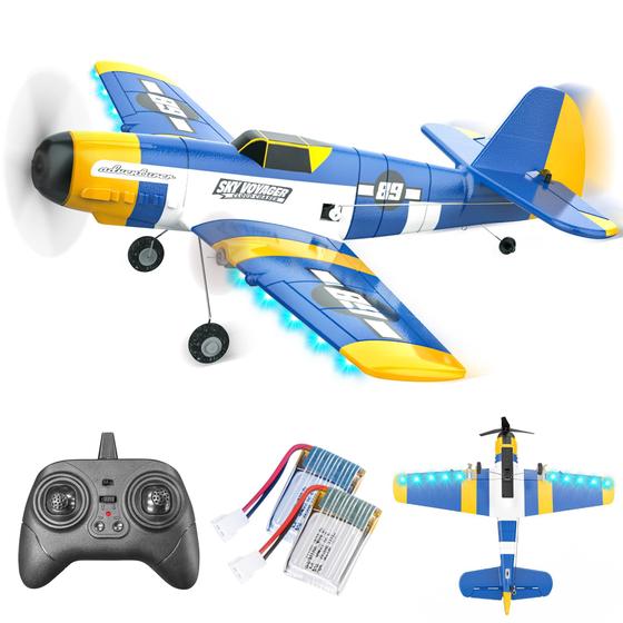 Imagem de Avião RC BEZGAR HQ089 para Crianças - Giroscópio de 6 Eixos com Controle Remoto