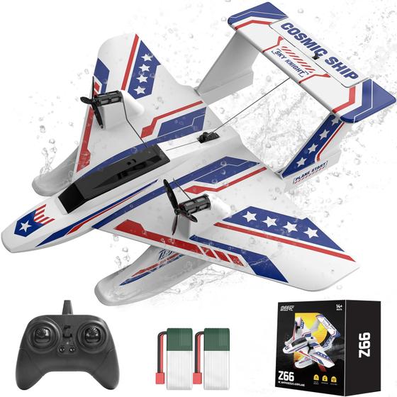 Imagem de Avião RC DEERC 3CH Amphibious para crianças aquáticas, terrestres e aéreas