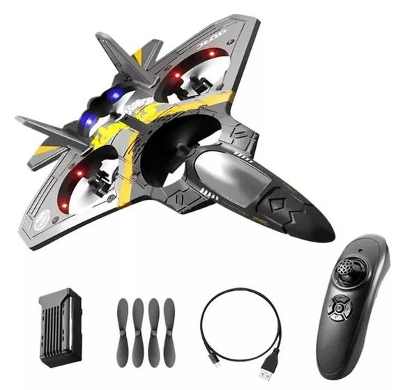 Imagem de Avião RC Preto Hélices Potentes Acrobacias Aéreas
