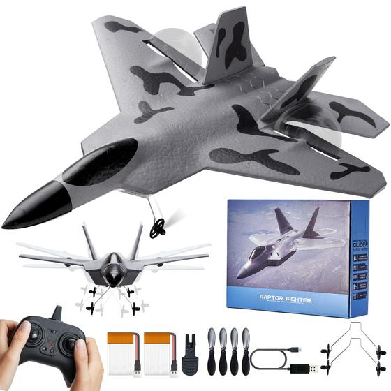 Imagem de Avião RC VEVOR F-22 Fighter - 2 Canais com Estabilizador Giroscópico de 6 Eixos