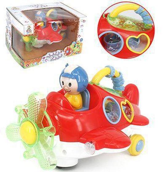 Aviao teco teco com boneco colors + som e luz a pilha na caixa wellkids ...