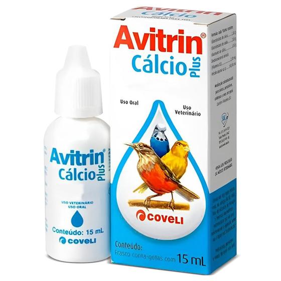 Imagem de Avitrin Calcio Plus 15ml Para Aves Suplemento Vitaminico 