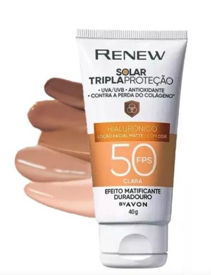 Imagem de Avon Protetor Solar Facial Renew FPS50 com Cor - 40g