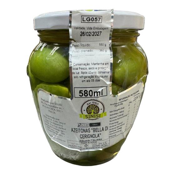 Imagem de Azeitona Verde Bella Ceringnola Sinisi 550g