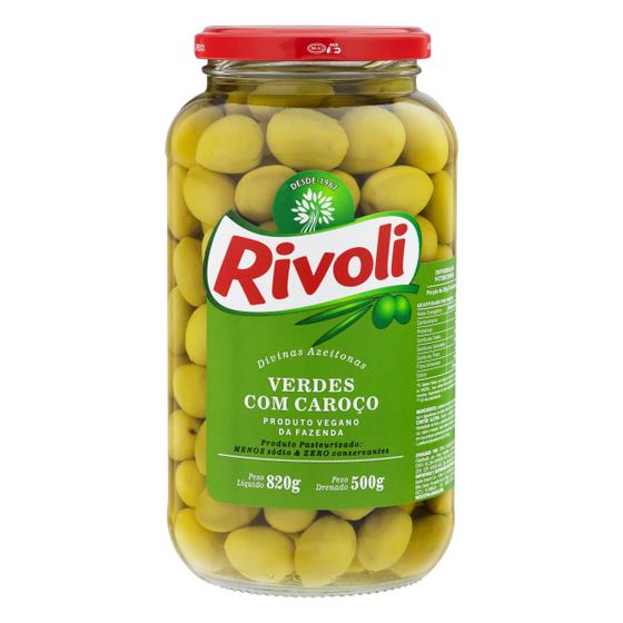 Imagem de Azeitona Verde Em Conserva Com Caroço Rivoli Vidro 500g