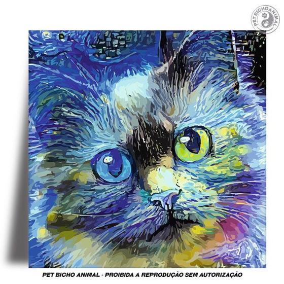 Imagem de Azulejo Decorativo - Gato no Impressionismo - Modelo 3