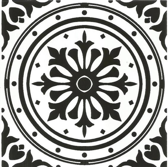 Imagem de Azulejos Colonial Português em Porcelana decorativos black on kit com 12 peças 