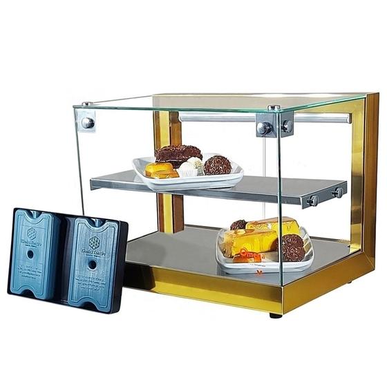 Imagem de B-VFD47 - Vitrine fria Beta 47cm Dupla com 8 Gelo-X Dourada - Bivolt - Omega