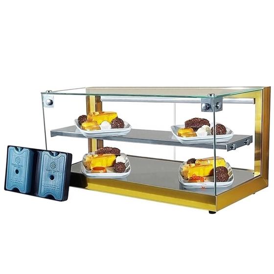 Imagem de B-VFD77 - Beta Vitrine fria 77cm Dourada Dupla com 16 Gelo X - Bivolt - Omega