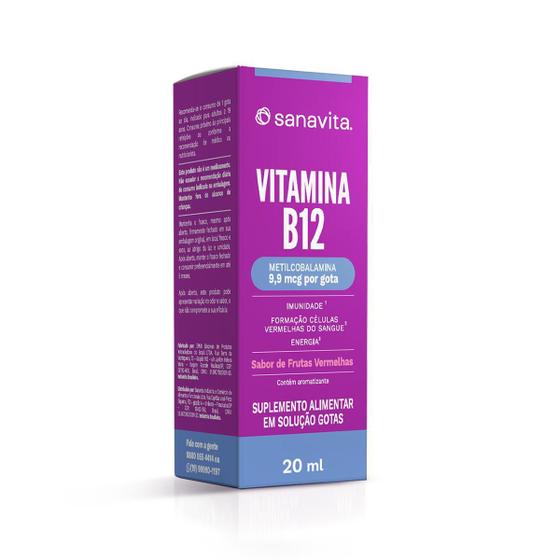 Imagem de B12 Vitamina Metilcobalamina Em Gotas Sanavita 20Ml
