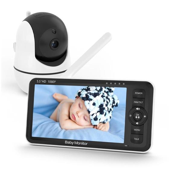 Imagem de Babá Eletrônica Baby Monitor Câmera 2.4Ghz Tela 5.5