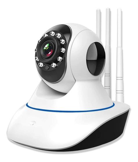 Imagem de Babá Eletrônica Câmera Ip Wifi Visão Noturna S/fio Sensor Alarme Aviso Celular 3 Antenas