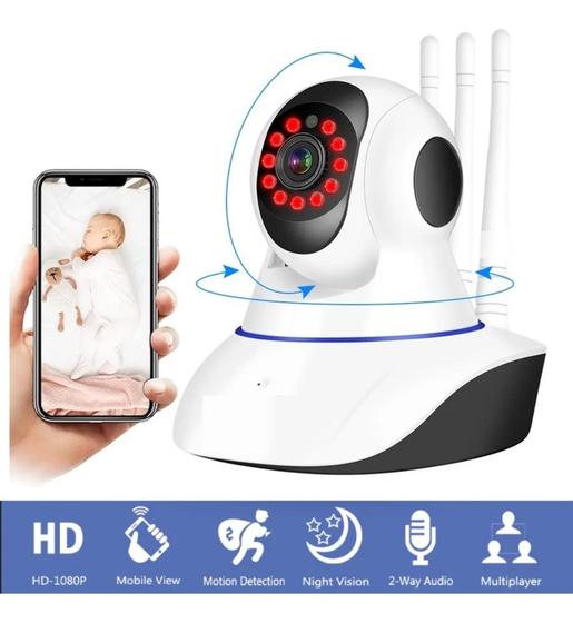 Imagem de Babá Eletrônica Câmera Wifi Sem Fio Visão Noturna Microfone