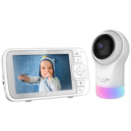 Imagem de Babá Eletrônica Hubble Nursery Pal Glow+ com Tela 5.0 Wi-Fi - Branco