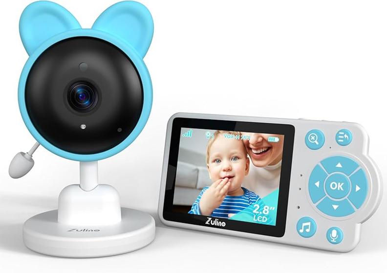 Imagem de Baba Eletronica Sem Fio Baby Monitor Infantil Kids Criança Visão Noturna Video Voz Zoom Recarregavel