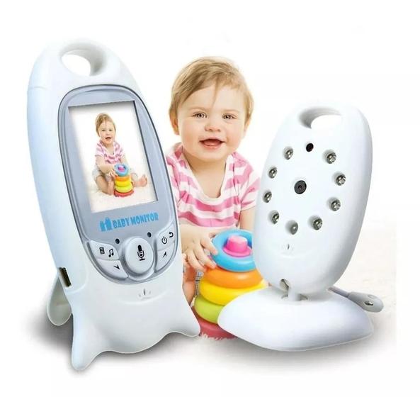 Imagem de Baba Eletrônica Sem Fio Com Câmera Noturna, Áudio, Monitoramento de Temperatura e Tela Lcd