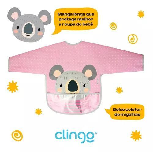 Babador avental impermeável menina menino manga longa clingo