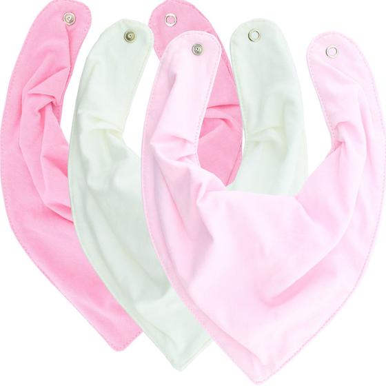 Imagem de Babador Bandana Forro Impermeavel, Kit 3 unidades, Meninas, Yandoo