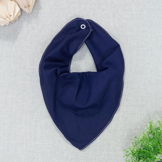 Imagem de Babador Bandana para Bebê até 12 Meses Básico Azul Marinho