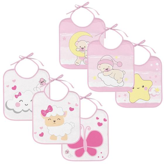 Imagem de Babador Bebê Impermeável Bandana Felpudo Kit 3 Unidades Incomfral Algodão Com Forro PVC 100% Algodão