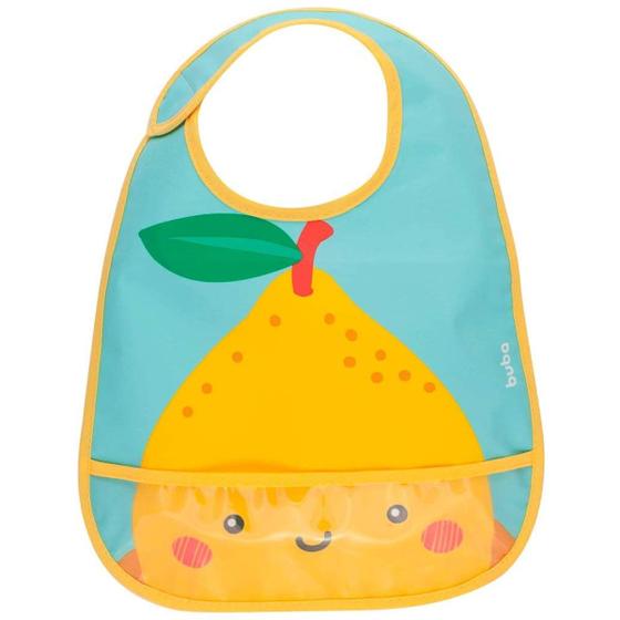 Imagem de Babador Bebê Impermeável com Bolso Coletor de Migalhas +3 Meses Frutti Limão Buba