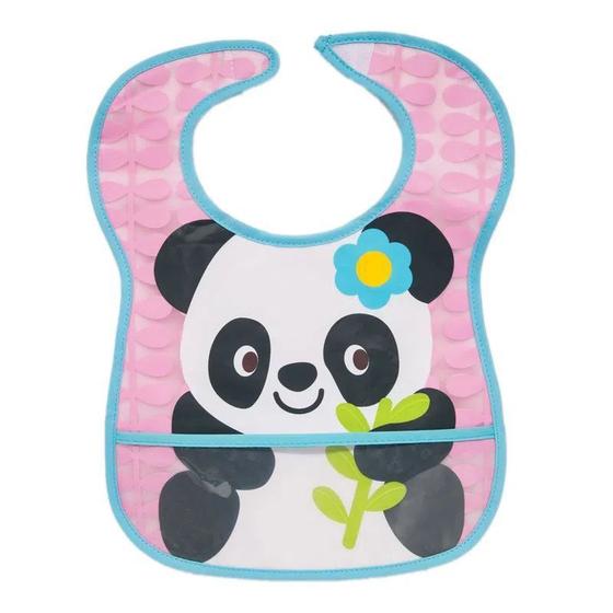 Imagem de Babador Com Bolso Panda Rosa - Buba