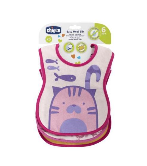 Imagem de Babador Easy Meal Menina 3 Peças Chicco