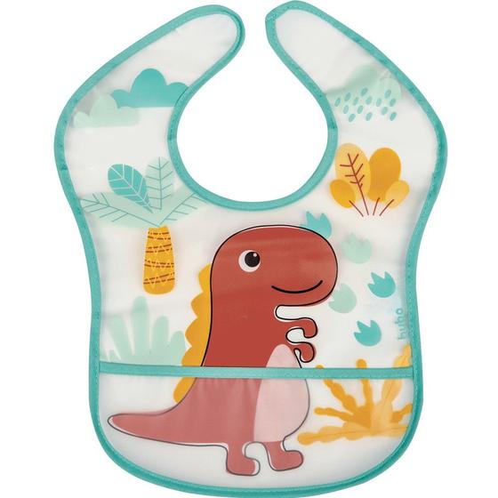 Imagem de Babador Impermeável com Bolso Cata Migalhas Dino - Buba