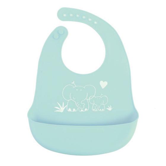 Imagem de Babador Impermeável infantil de silicone com bolso pega migalhas ajuste bebe