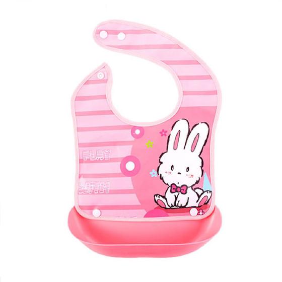 Babador Infantil Bebê de Silicone Avental com Bandeja