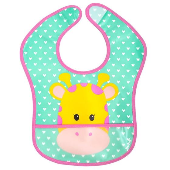 Imagem de Babador infantil com bolso cata migalhas Buba Girafa +3m