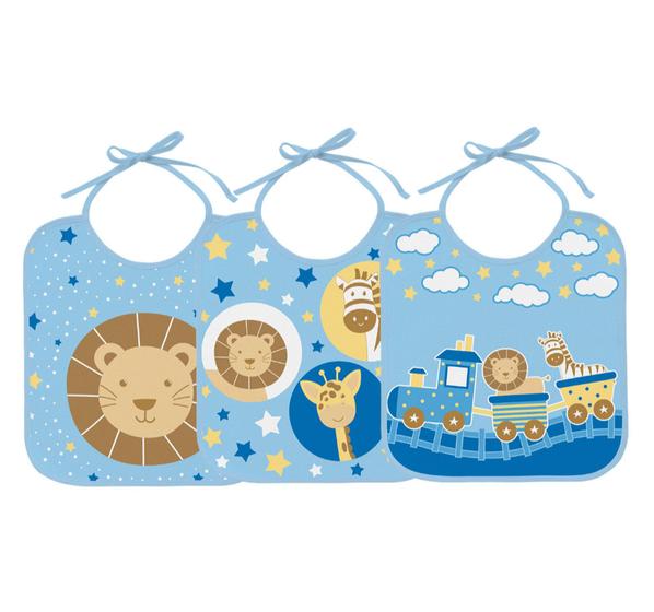 Imagem de Babador kit com 03 babadores estampados algodão