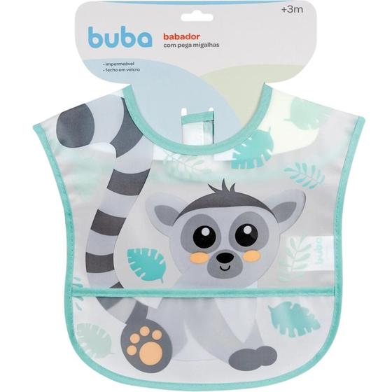 Imagem de Babador Lêmure Com Bolso Infantil Impermeável 13235 - Buba