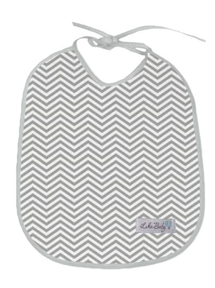 Imagem de Babador Para Bebê Impermeável 2 Un Estampado - Chevron Cinza