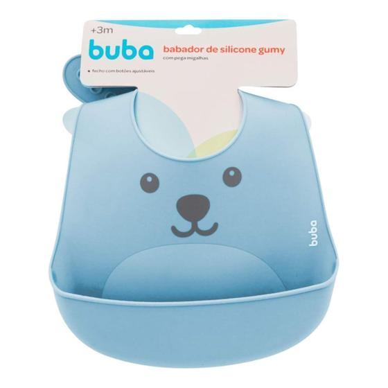 Imagem de Babador Silicone Com Pega-migalhas Rosa Ou Azul Gumy Buba