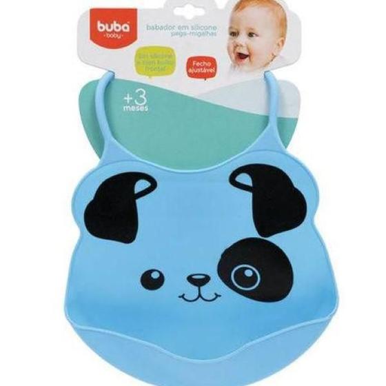 Imagem de Babador Silicone Pega Migalhas Cachorrinho Azul Buba