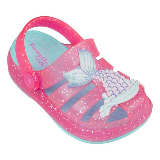 Imagem de Babuche infantil pampili pink glee rosa sereia 704002