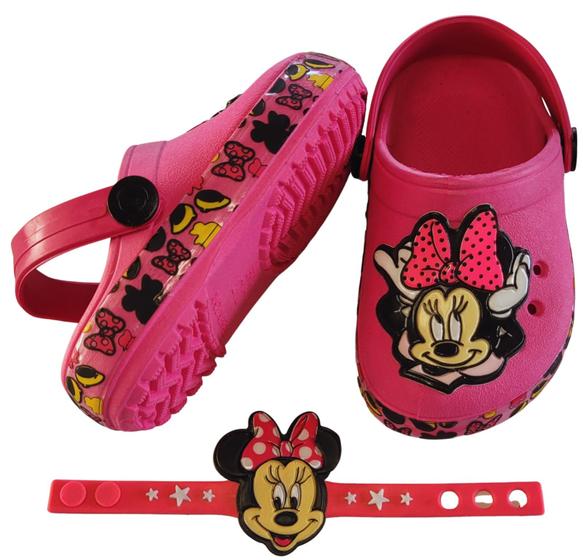 Imagem de Babuche minnie  Sandália infantil Chinela menina  Mine + Pulseira