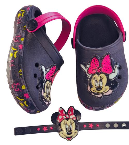 Imagem de Babuche minnie  Sandália infantil Chinela menina  Mine + Pulseira