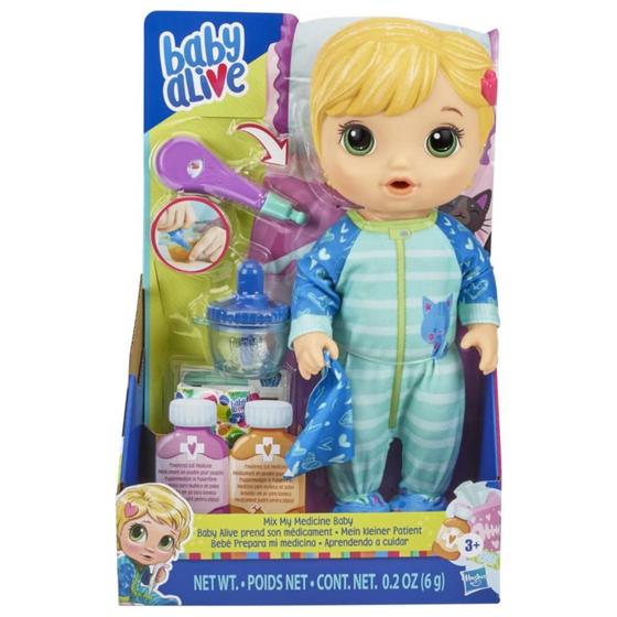 Imagem de Baby Alive Aprendendo a Cuidar, Boneca que Bebe e Faz Xixi - Pijama de Gatinho Loira - 5010993688913