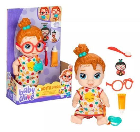 Imagem de Baby Alive Pequenos Sonhos Dottie Doodle Ruiva  Fecha os Olhos - Hasbro