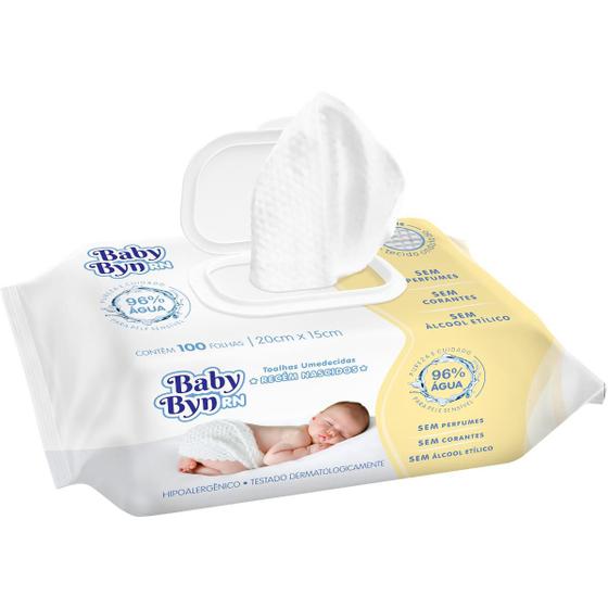 Imagem de baby byn rn kit toalha umedecida com aloe vera e rosa centifolia 100 un