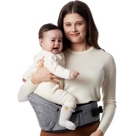 Imagem de Baby Carrier Momcozy Hip Seat, cintura ajustável, cinza